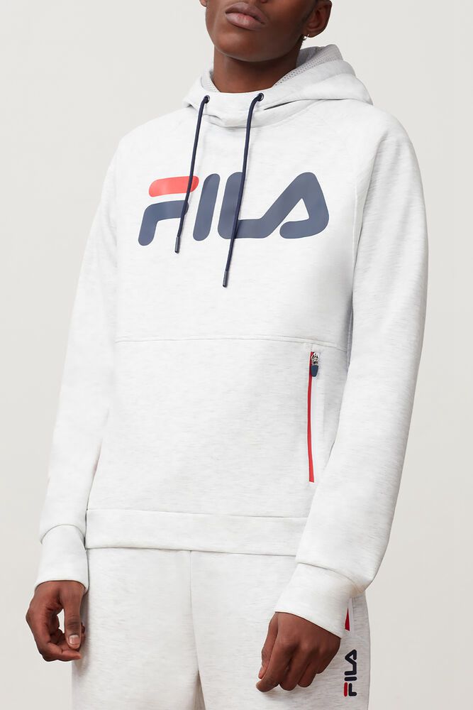 Fila Hoodie Ezra Mens White - India PLR-139672